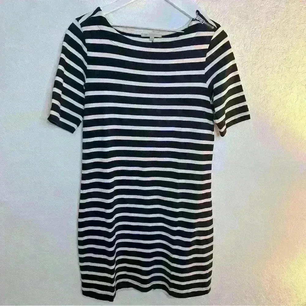 Vintage Y2K Gap Navy and White Striped T-Shirt Dress